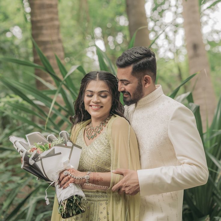 Happy couple engagement